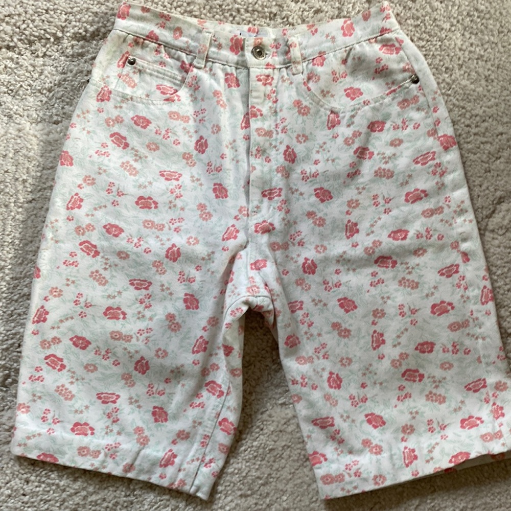 VTG 80s 90s Y2K Bonjour Retro  Floral Print Shorts